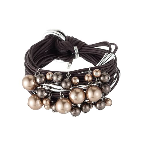 Tonal chocolate pearls bracelet